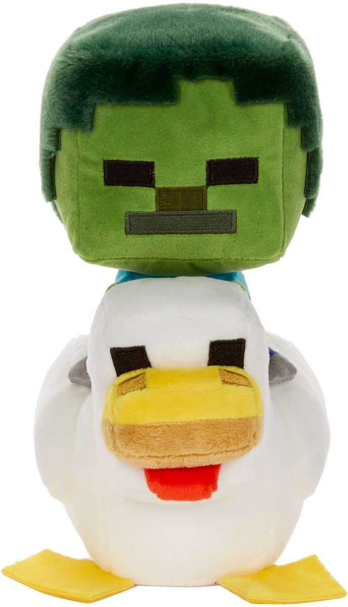 Mattel minecraft peluche de luxe figurine poulet jockey 20 cm peluches