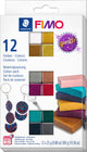 Effet Fimo - pâte à modeler durcissant au four - pack de couleurs 12 couleurs couleurs scintillantes