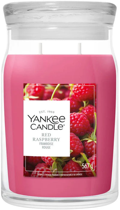 Bougie Yankee - bougie parfumée en grand pot framboise rouge - 90 heures de combustion - deux mèches