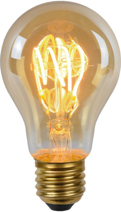 Lucide a60 - lampe à filament - ø 6 cm - led 3 stepdim (mémoire) - e27 - 1x4,9w 2200k - ambre