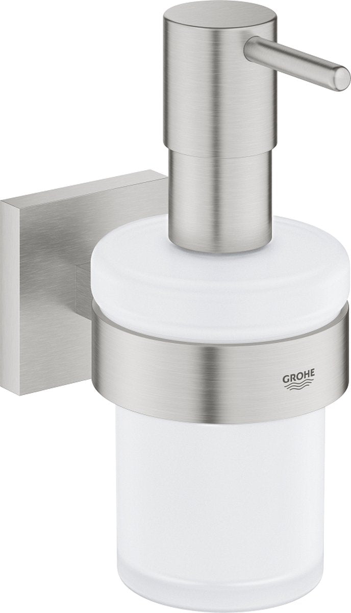 Distributeur de savon Grohe start cube avec support - supersteel (aspect inox)