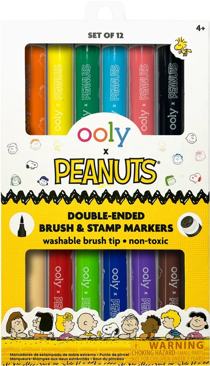 Ooly - x Peanuts - marqueurs et tampons double face Snoopy - 12 pièces