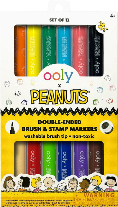 Ooly - x Peanuts - marqueurs et tampons double face Snoopy - 12 pièces