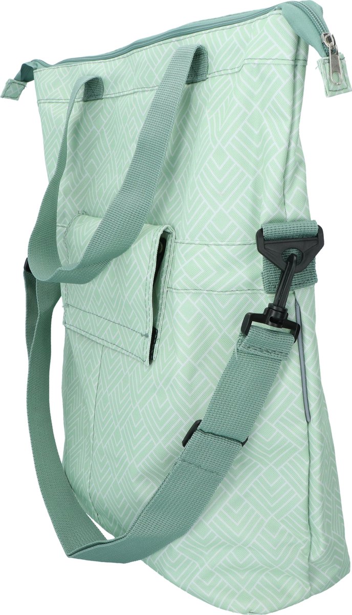 Sacoche de vélo simple Dyto - cabas ou sac à bandoulière - poche avant avec poche zippée - fond renforcé - 18 litres - vert menthe