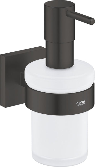 Distributeur de savon Grohe quickfix start cube avec support - 160 ml - noir mat