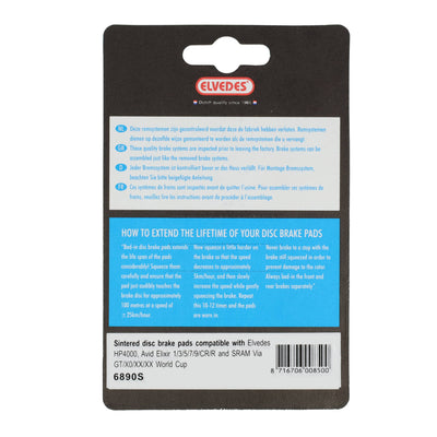 Jeu de plaquettes de frein à disque Elvedes Avid XX X0 Elixir - Sintered (1 paire)