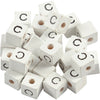 Perles lettre Creativ company, c, dim. 8x8 mm, diamètre intérieur 3 mm, blanc, 25 pièces 1 boîte