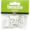 Perles lettres Creativ company, g, dim. 8x8 mm, diamètre intérieur 3 mm, blanches, 25 pièces 1 boîte