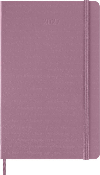 Agenda Moleskine 12 mois - 2027 - quotidien - grand - couverture rigide - rose majestueux