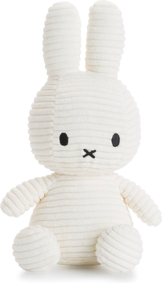 Bon ton toys Miffy - velours côtelé écologique blanc cassé - 23 cm - 9