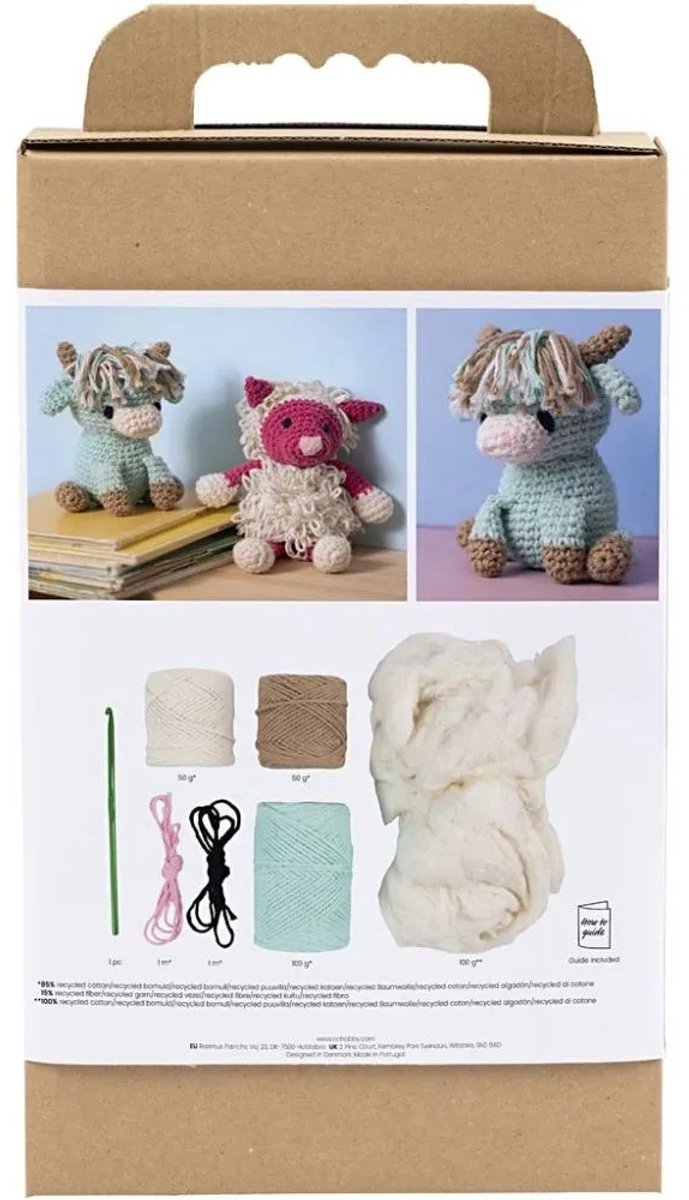 Creativ company hobby set amigurumi, vache, beige, menthe, 1 boîte