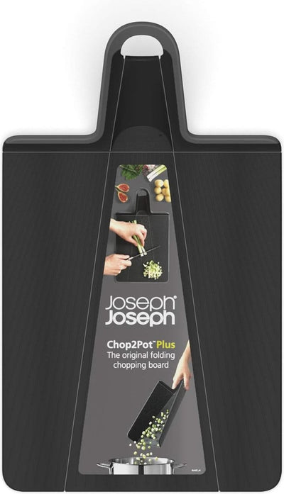 Joseph joseph chop2pot plus planche à découper – pliable – noir – moyen – antidérapant va au lave-vaisselle