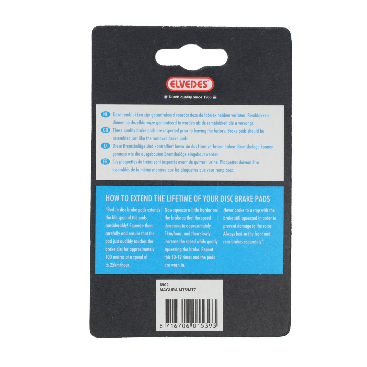 Jeu de plaquettes de frein à disque Elvedes organic Magura MT5 MT7 (1 paire)
