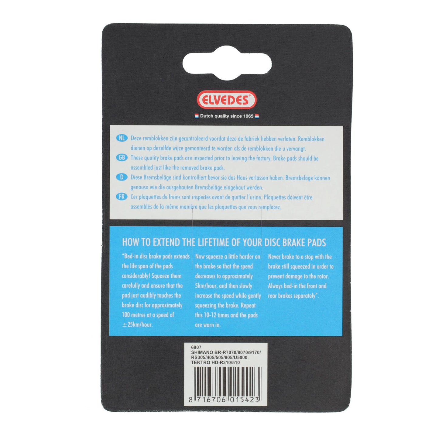 Jeu de plaquettes de frein à disque Elvedes organic Shimano Ultegra BR-RS805, BR-RS505