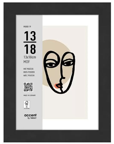 Nielsen design cadre photo nielsen 3232201 bois 19 noir 13x18 cm