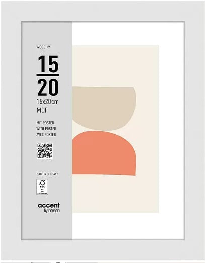Nielsen design cadre photo nielsen 3217202 bois 19 blanc 15x20 cm
