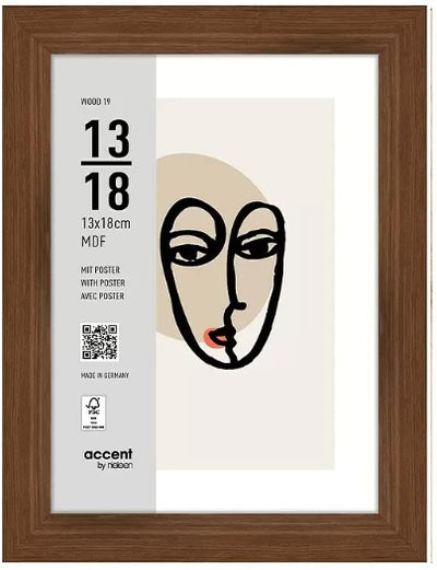 Nielsen design cadre photo nielsen 3232205 bois 19 noyer 13x18 cm
