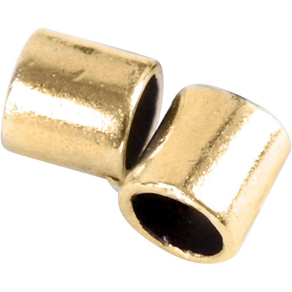 Tube de perles à écraser Creativ company, taille 2x2 mm, diamètre intérieur 1,4 mm, plaqué or, 80 pièces 1 boîte