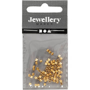 Tube de perles à écraser Creativ company, taille 2x2 mm, diamètre intérieur 1,4 mm, plaqué or, 80 pièces 1 boîte - afbeelding 2