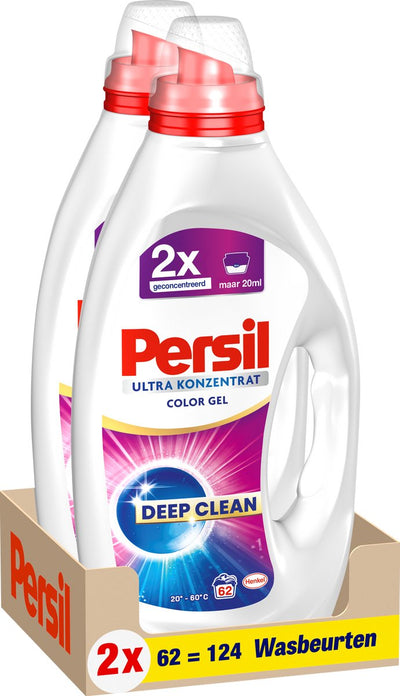 Persil gel couleur ultra concentré - lessive liquide - lessive colorée - 124 lavages - duo vrac