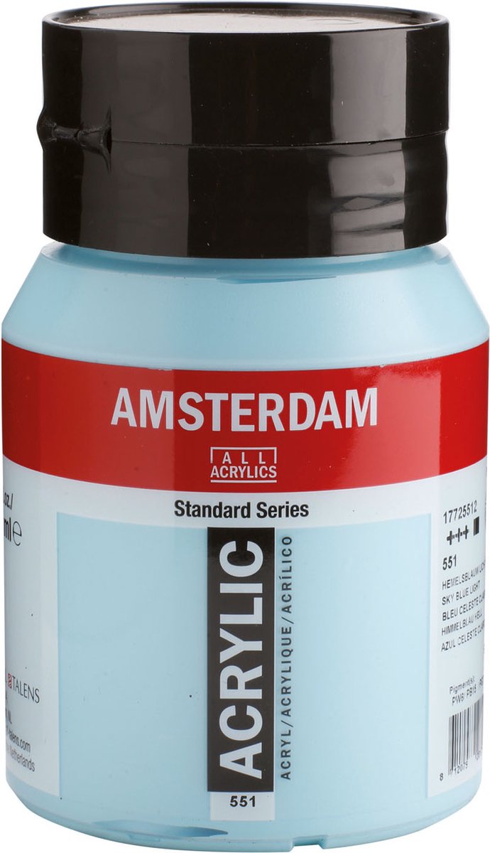 Pot de peinture acrylique série standard Amsterdam 500 ml bleu ciel clair 551