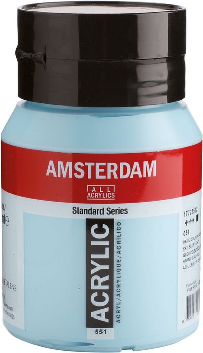 Pot de peinture acrylique série standard Amsterdam 500 ml bleu ciel clair 551