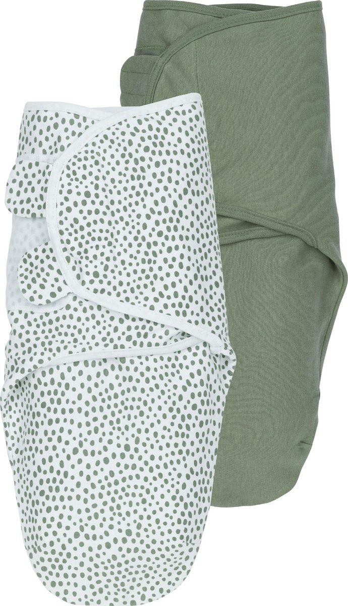 Couverture d'emmaillotage Meyco baby cheetah uni - paquet de 2 - vert forêt - 0-3 mois - 1,0 tog
