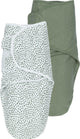 Couverture d'emmaillotage Meyco baby cheetah uni - paquet de 2 - vert forêt - 0-3 mois - 1,0 tog