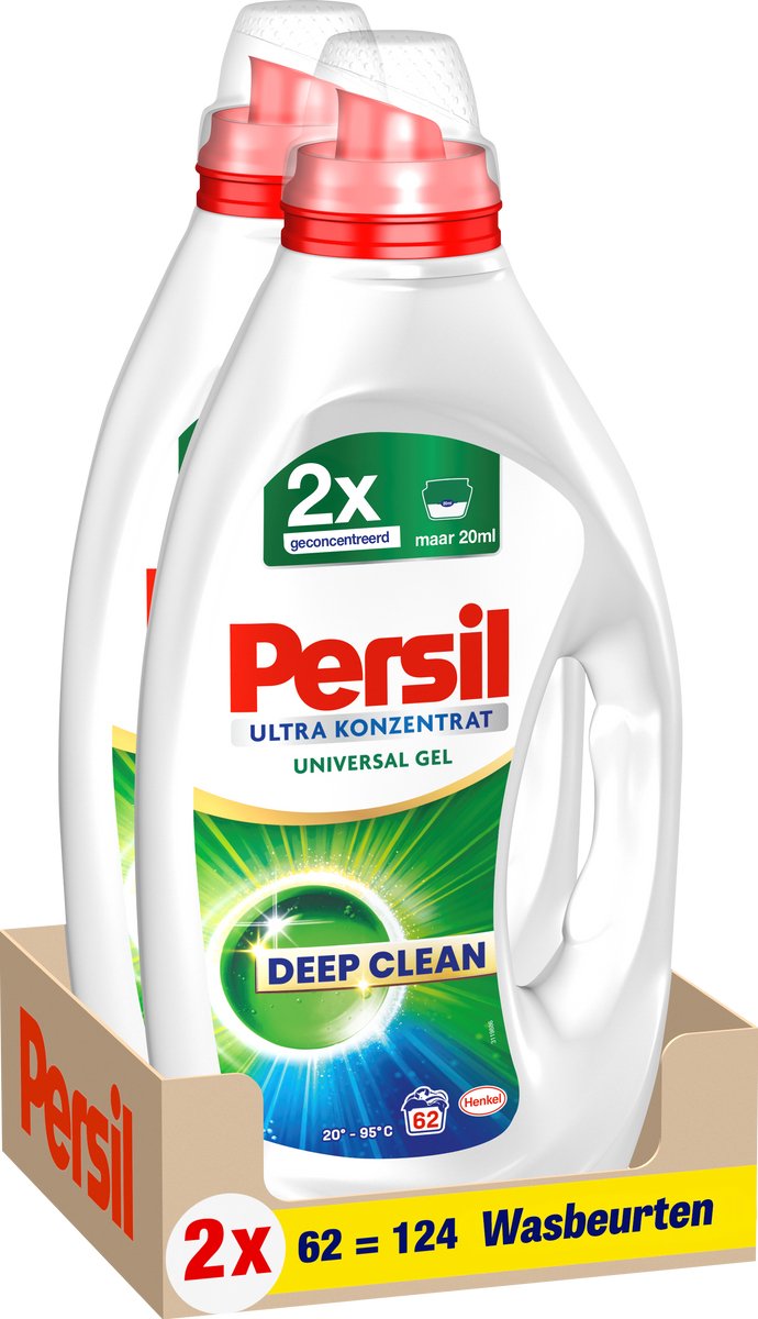 Détergent universel ultra concentré Persil | 2 x 62 lavages | 124 lavages | emballage de valeur