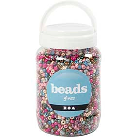 Perles de rocaille Creativ company, d 5 mm, taille 4 0, diamètre du trou 1,2 mm, couleurs métallisées, 720 gr 1 boîte
