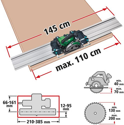 Wolfcraft Wolfcraft Guide rail pour la scie à cercle à main FKS 145