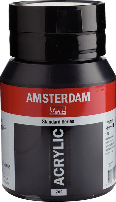 Pot de peinture acrylique série standard Amsterdam 500 ml noir lampe 702