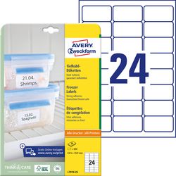 Avery zweckform étiquettes pour congélateur Avery ft 63,5 x 33,9 mm (l x h), blanc, boîte de 600 étiquettes