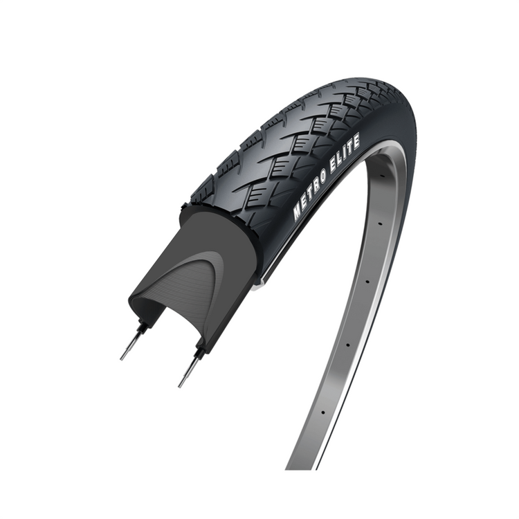 Obor Obor Hakuba Metro Elite, noir avec ligne blanche, 28x1 1 2, Etro 40-635