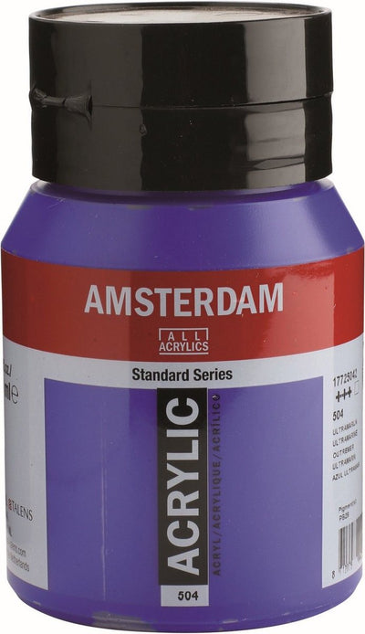 Pot de peinture acrylique série standard Amsterdam 500 ml outremer 504