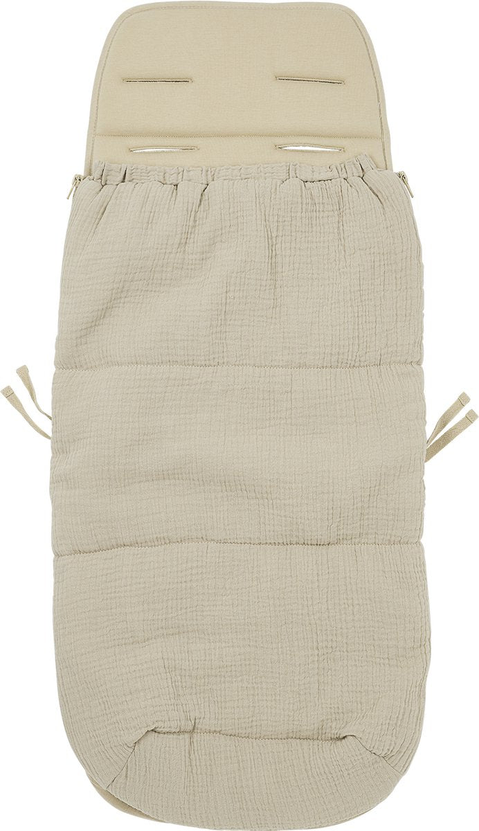 Chancelière et insert Meyco baby uni buggy - hydrophile prélavé - sable - 45x130cm (2-en-1)