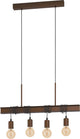 Lampe à suspension Eglo townshend 4 - e27 - 70 cm - marron