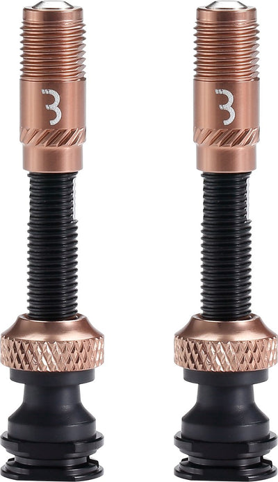 Valve corecap al Bbb cycling - jeu de valves tubeless - 300 % de débit d'air en plus - compatibilité universelle avec pompe - aluminium - 40 mm - 2 pièces - cuivre - bti-166