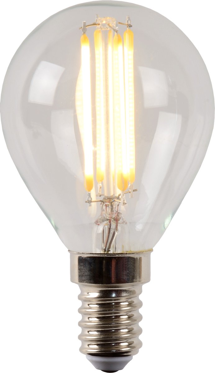 Lucide p45 - lampe à filament - ø 4,5 cm - LED dimmable - E14 - 1x4W 2700K - transparent