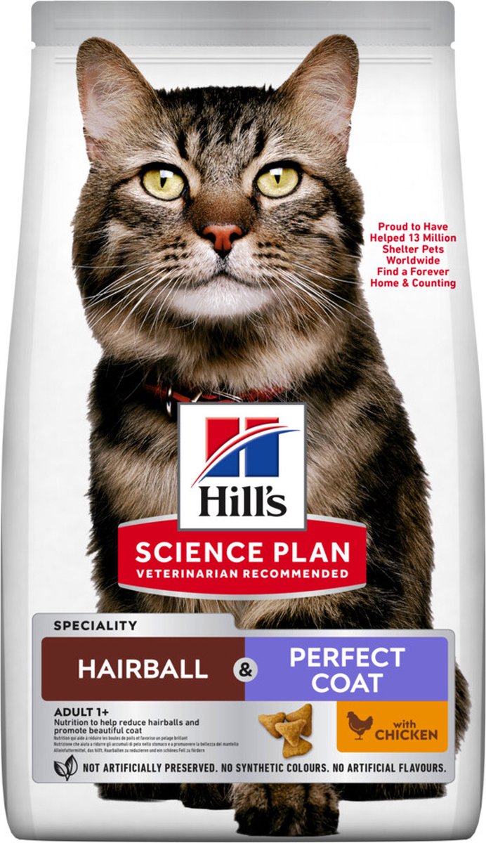 Hill's science plan nourriture pour chat adulte boules de poils poil parfait 1,5 kg