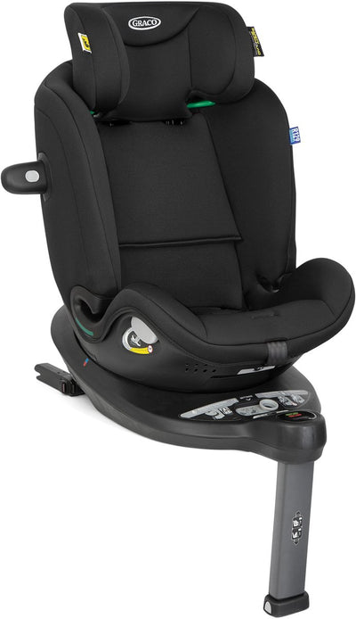 Graco turn2me grow i-size r129 - minuit - siège auto rotatif à 360º vers l'avant et l'arrière - de 40 à 125 cm (de la naissance à environ 7 ans)