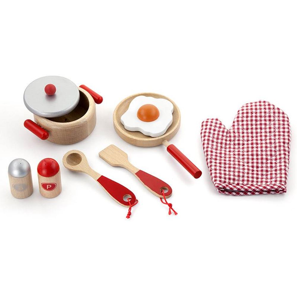 Ensemble de cuisine rouge 9 pièces. 3+
