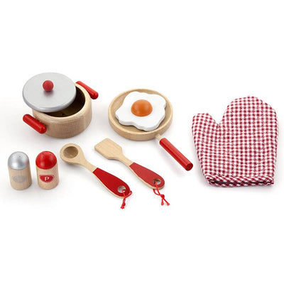 Ensemble de cuisine rouge 9 pièces. 3+