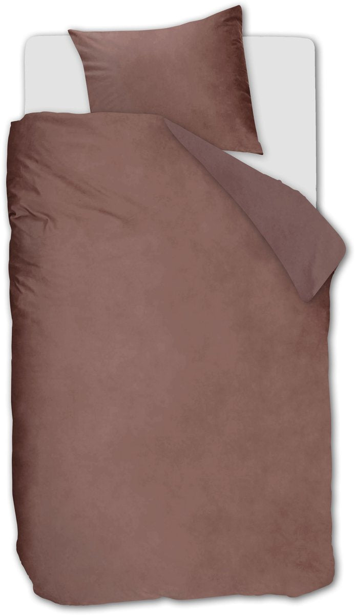 Housse de couette Ambiante veloutée - simple - 140 x 200 220 cm - rose