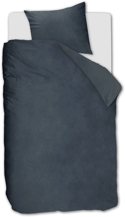 Housse de couette Ambiante veloutée - simple - 140 x 200 220 cm - bleu