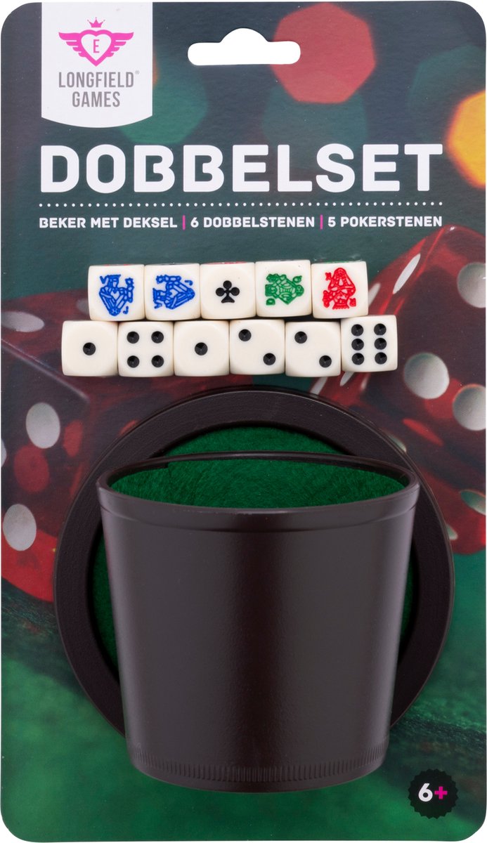 Tasse de poker avec couvercle et dés