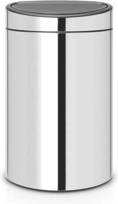 Poubelle Brabantia Touch Bin - 40 litres - acier brillant