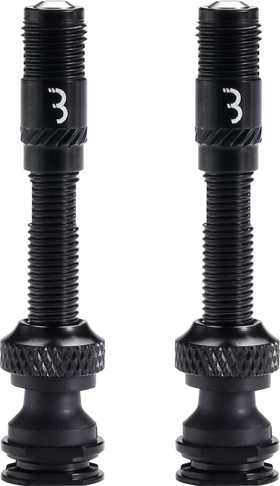 Valve corecap al Bbb cycling - jeu de valves tubeless - 300 % de débit d'air en plus - compatibilité universelle avec pompe - aluminium - 40 mm - 2 pièces - noir - bti-166