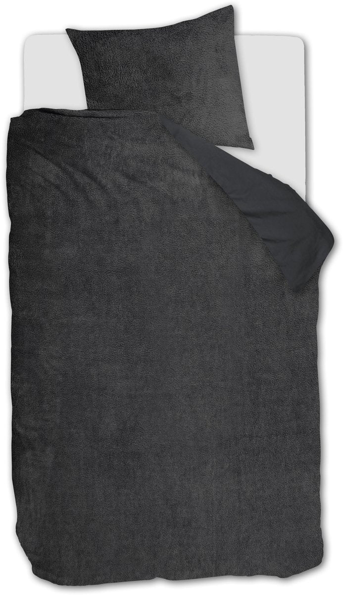 Housse de couette peluche peluche Ambiante - simple - 140x200 220 - anthracite