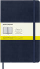 Carnet classique Moleskine - grand - couverture rigide - à carreaux - bleu saphir